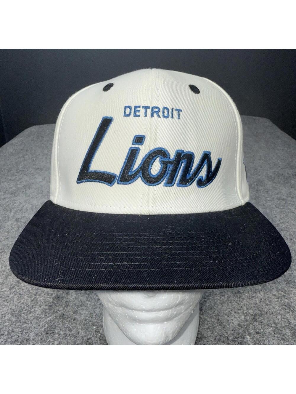 Vintage Reebok NFL Detroit Lions Script Snapback Hat / Cap - NWT